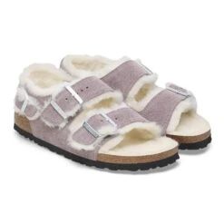 Birkenstock Milano Suede Shearling Suede Leather-Shearling Faded Purple -Birkenstock Sale Store 1027937 pair