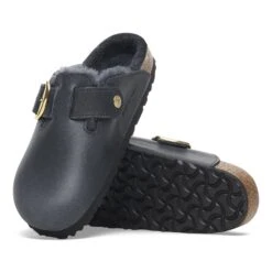 Birkenstock Boston Big Buckle Shearling Oiled Leather Midnight Blue -Birkenstock Sale Store 1027998 sole