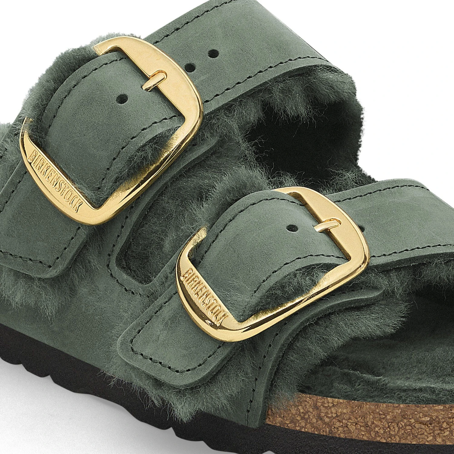Birkenstock Arizona Big Buckle Shearling Oiled Leather Thyme 4 Birkenstock Arizona Big Buckle Shearling Oiled Leather Thyme - Image 4