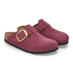 Birkenstock Boston Big Buckle Nubuck Leather Berry Crush -Birkenstock Sale Store 1028045 pair