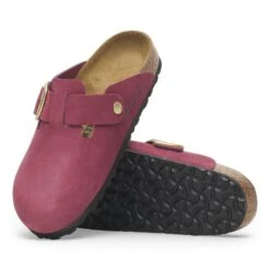 Birkenstock Boston Big Buckle Nubuck Leather Berry Crush -Birkenstock Sale Store 1028045 sole