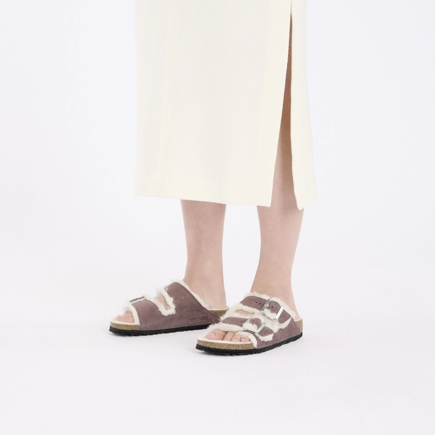 Birkenstock Arizona Shearling Suede Leather Faded Purple 8 Birkenstock Arizona Shearling Suede Leather Faded Purple - Image 8