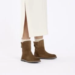 Birkenstock Uppsala Shearling Suede Leather Dark Tea -Birkenstock Sale Store 1028109 f look f