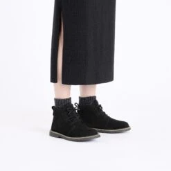 Birkenstock Uppsala Mid Shearling Suede Leather Black -Birkenstock Sale Store 1028141 f look f