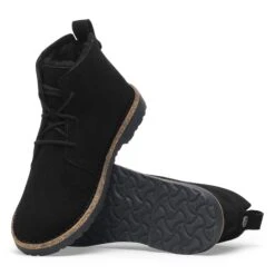 Birkenstock Uppsala Mid Shearling Suede Leather Black -Birkenstock Sale Store 1028141 sole