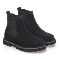 Birkenstock Highwood Slip On Women Suede Leather Black -Birkenstock Sale Store 1028187 pair