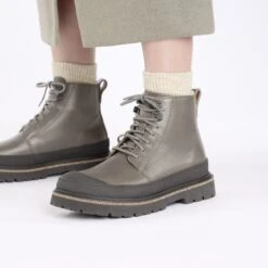 Birkenstock Prescott Lace Women Oiled Leather Concrete Gray 15 Birkenstock Prescott Lace Women Oiled Leather Concrete Gray -Birkenstock Sale Store 1028197 f closeup f