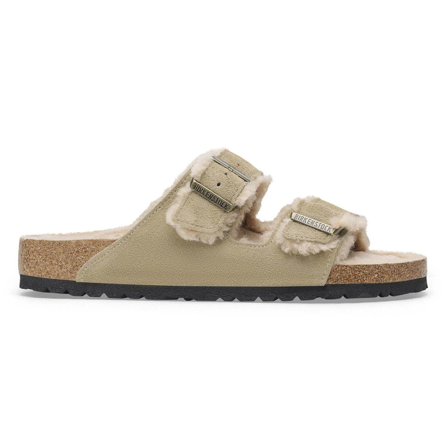 Birkenstock Arizona Shearling Suede Leather Taupe 3 Birkenstock Arizona Shearling Suede Leather Taupe - Image 3
