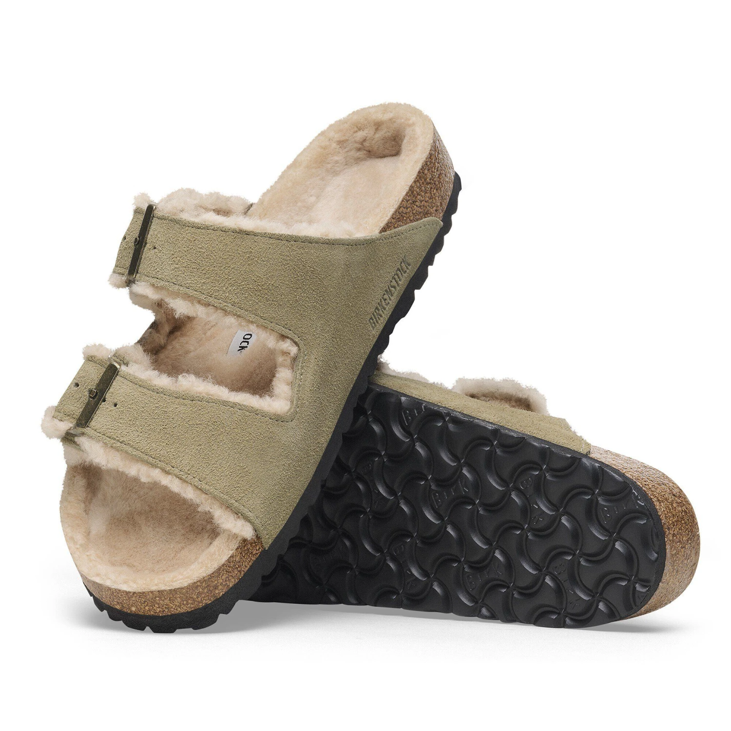 Birkenstock Arizona Shearling Suede Leather Taupe 4 Birkenstock Arizona Shearling Suede Leather Taupe - Image 4