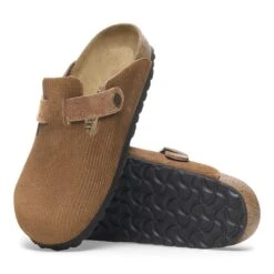 Birkenstock Boston Suede Embossed Corduroy Dark Tea -Birkenstock Sale Store 1028227 sole