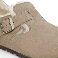 Birkenstock London Shearling Suede Leather Taupe -Birkenstock Sale Store 1028235 detail 1