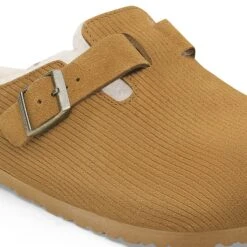 Birkenstock Boston Teddy Shearling Suede Leather-Shearling Corduroy Cork Brown -Birkenstock Sale Store 1028270 detail 1