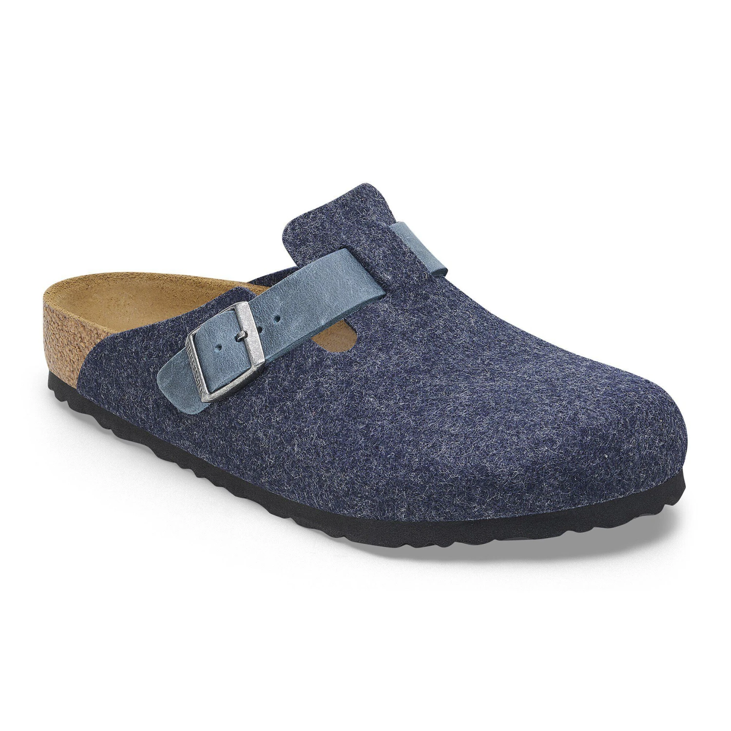 Birkenstock Boston Natural Leather-Felt Midnight Blue 1 Birkenstock Boston Natural Leather-Felt Midnight Blue