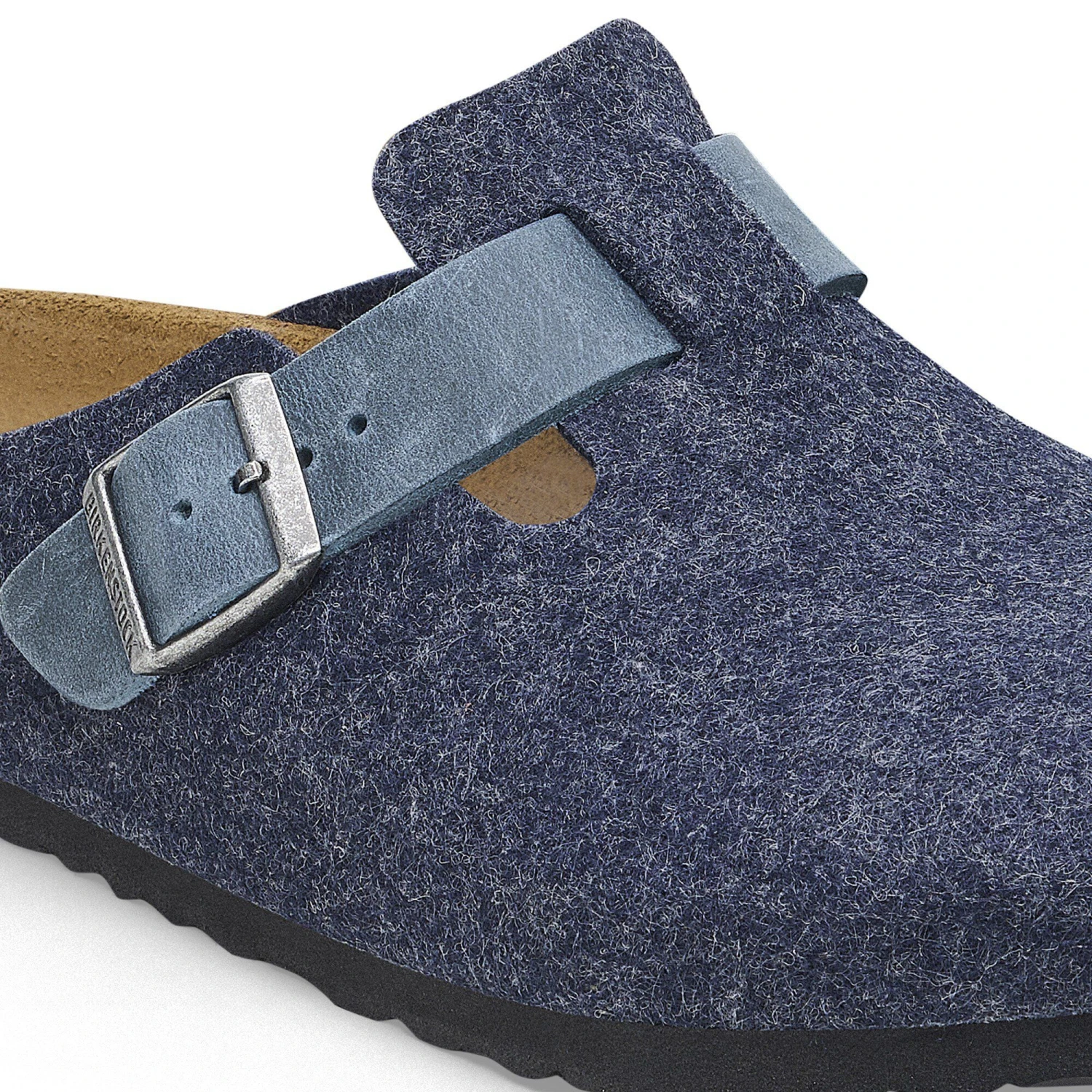 Birkenstock Boston Natural Leather-Felt Midnight Blue 4 Birkenstock Boston Natural Leather-Felt Midnight Blue - Image 4
