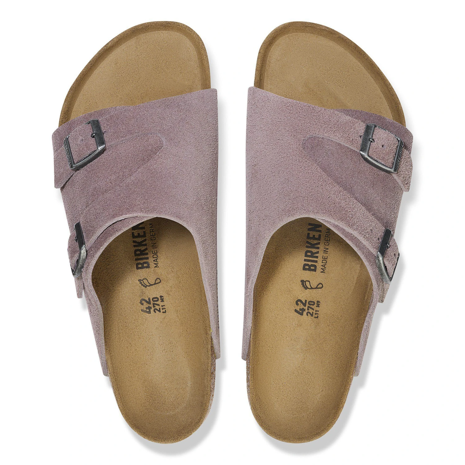 Birkenstock Zürich Suede Leather Faded Purple 2 Birkenstock Zürich Suede Leather Faded Purple - Image 2