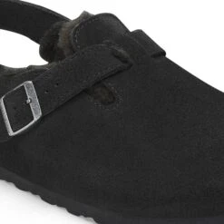Birkenstock Tokio Shearling Suede Leather Black -Birkenstock Sale Store 1028358 detail 1