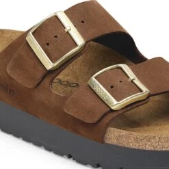 Arizona Flex Platform Nubuck Leather Dark Tea -Birkenstock Sale Store 1028366 detail 1