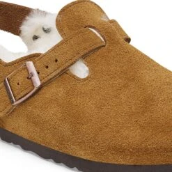 Birkenstock Tokio Shearling Suede Leather Mink -Birkenstock Sale Store 1028374 detail 1
