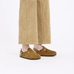 Birkenstock Tokio Shearling Suede Leather Mink -Birkenstock Sale Store 1028374 f look f