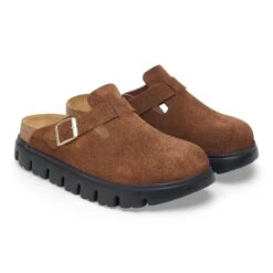 Boston Chunky Suede Leather Dark Tea/ Black -Birkenstock Sale Store 1028402 pair