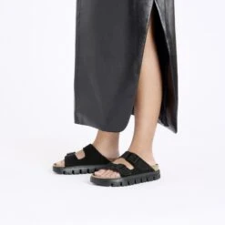 Arizona Chunky Suede Leather Black/Black -Birkenstock Sale Store 1028403 f look f