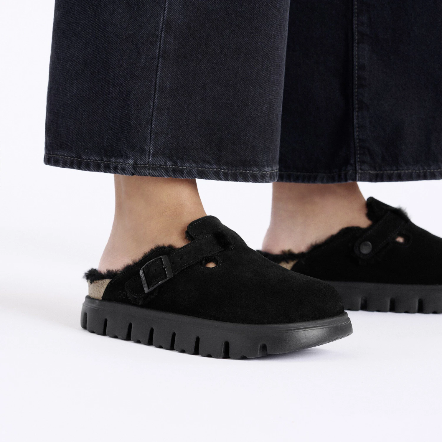 Boston Chunky Shearling Suede Leather Black 7 Boston Chunky Shearling Suede Leather Black - Image 7