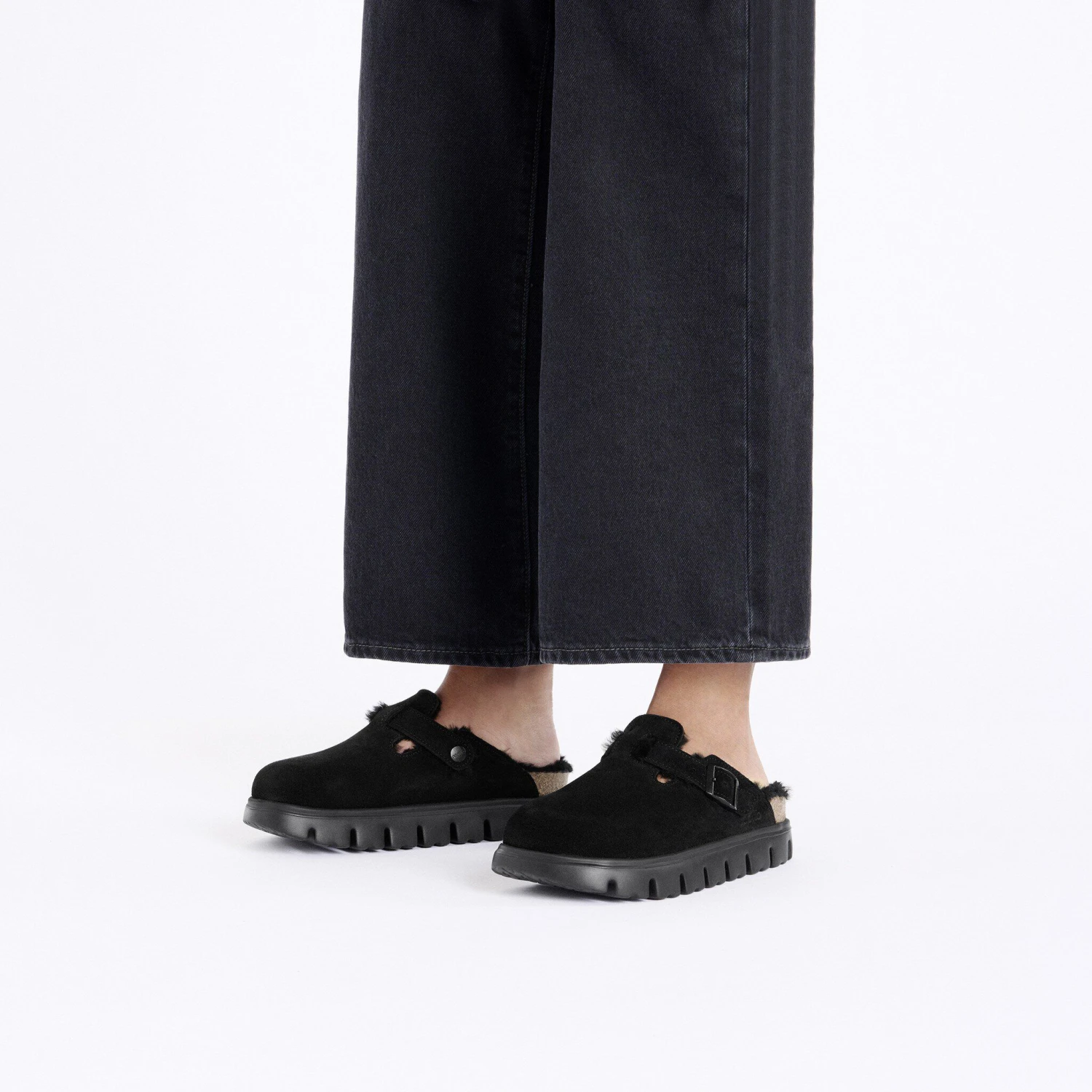 Boston Chunky Shearling Suede Leather Black 8 Boston Chunky Shearling Suede Leather Black - Image 8