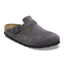 Birkenstock Boston Suede Leather Velvet Grey