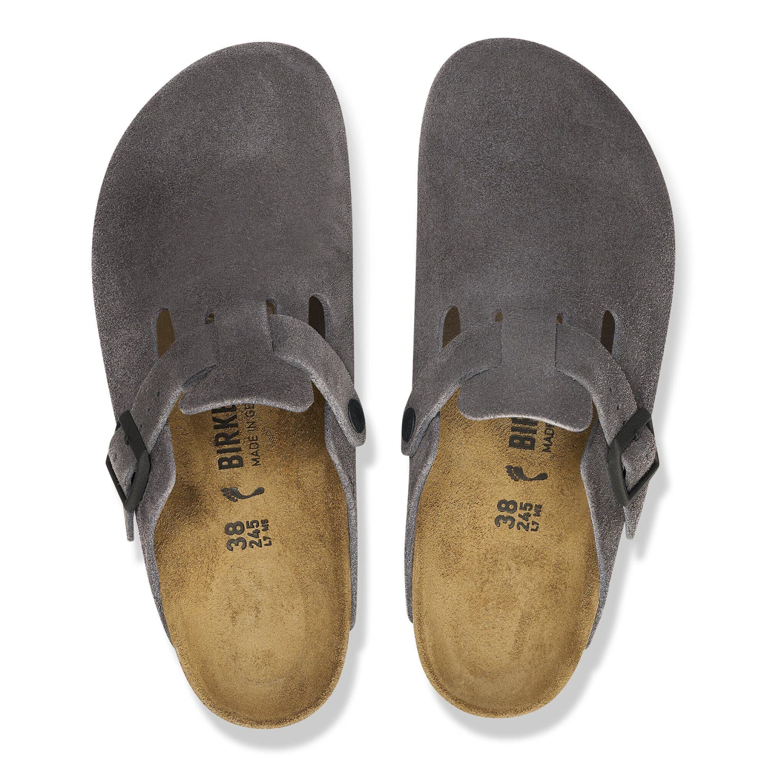 Birkenstock Boston Suede Leather Velvet Grey 2 Birkenstock Boston Suede Leather Velvet Grey - Image 2