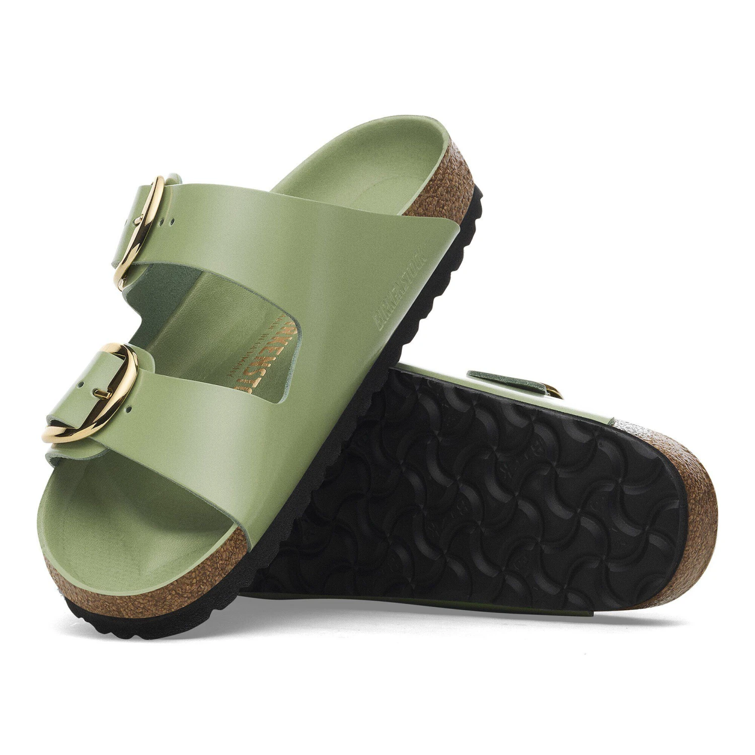 Birkenstock Arizona Big Buckle Natural Leather Patent High-Shine Green Tea 7 Birkenstock Arizona Big Buckle Natural Leather Patent High-Shine Green Tea - Image 7