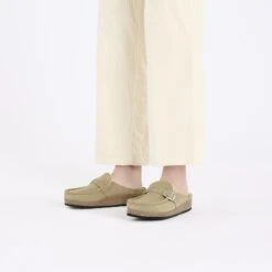 Birkenstock Buckley Shearling Suede Leather Taupe 15 Birkenstock Buckley Shearling Suede Leather Taupe -Birkenstock Sale Store 1028624 f look f