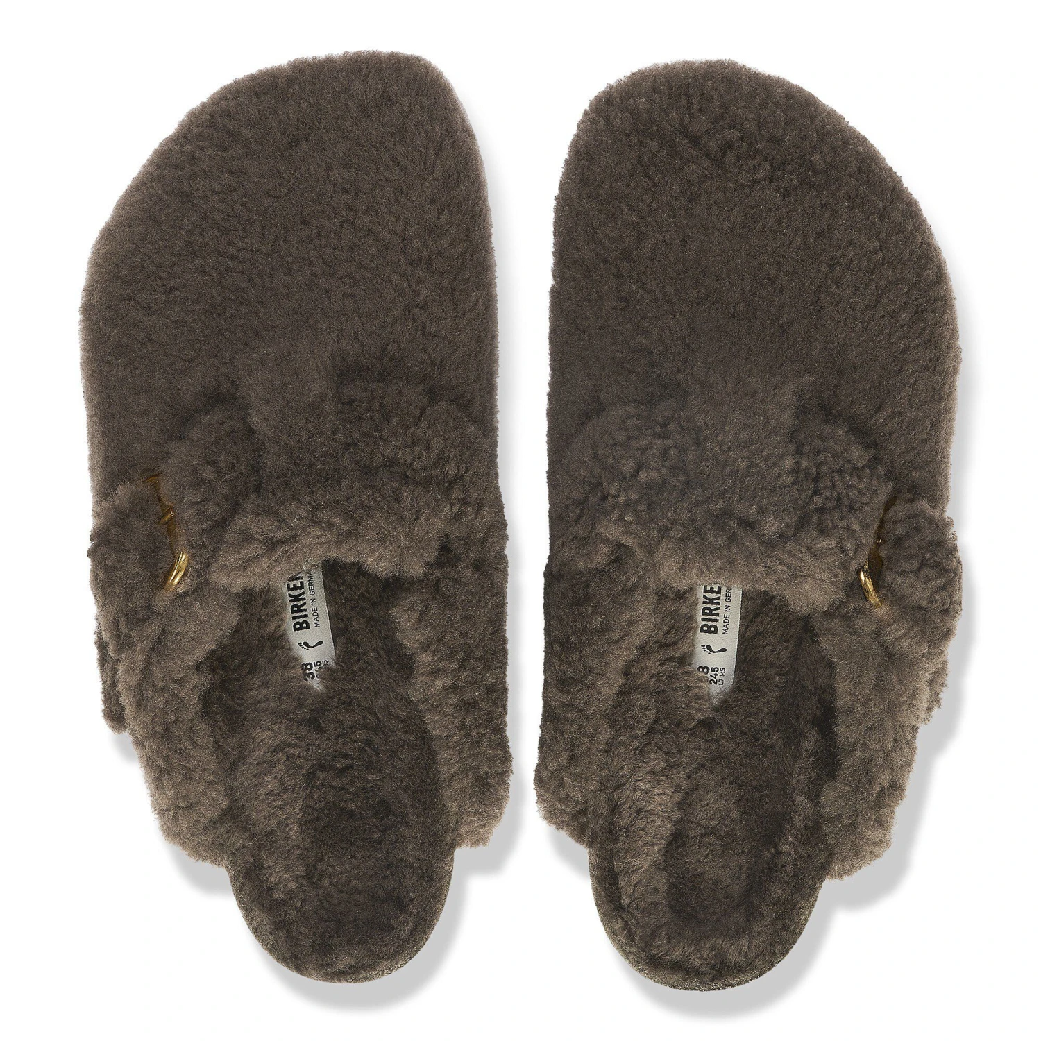 Birkenstock Boston Big Buckle Shearling Concrete Gray 2 Birkenstock Boston Big Buckle Shearling Concrete Gray - Image 2