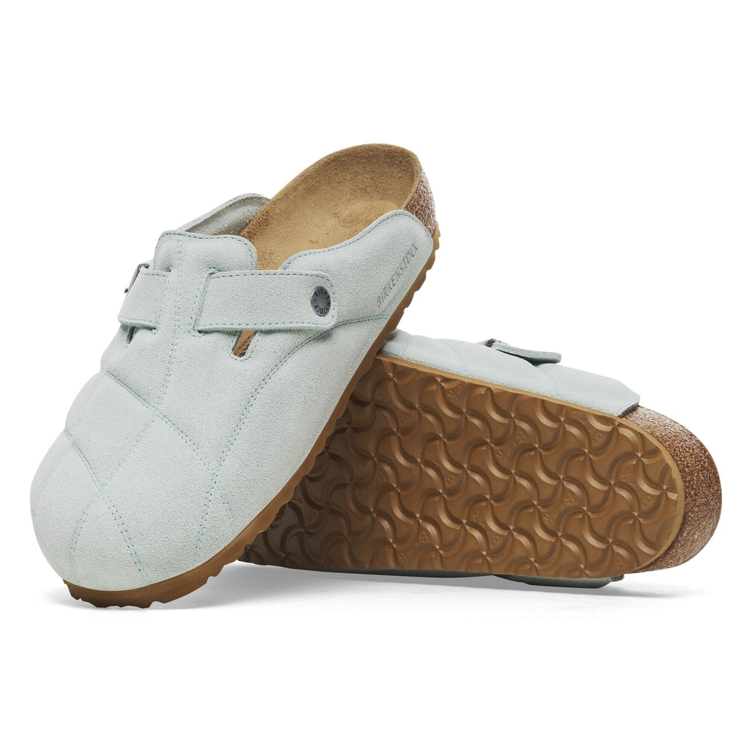 Birkenstock Boston Quilted Suede Leather Aqua 5 Birkenstock Boston Quilted Suede Leather Aqua - Image 5