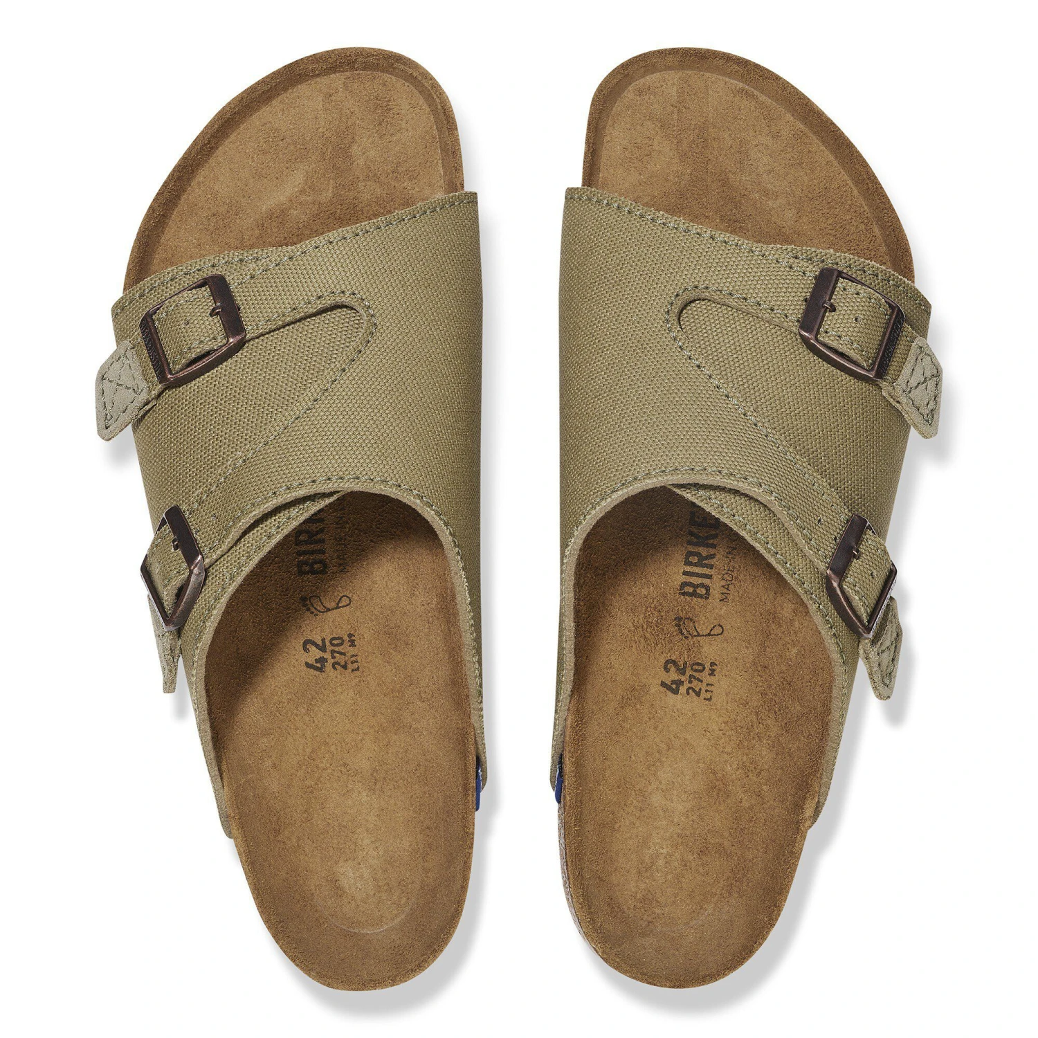 Birkenstock Zürich Canvas Natural Fibre Faded Khaki 2 Birkenstock Zürich Canvas Natural Fibre Faded Khaki - Image 2