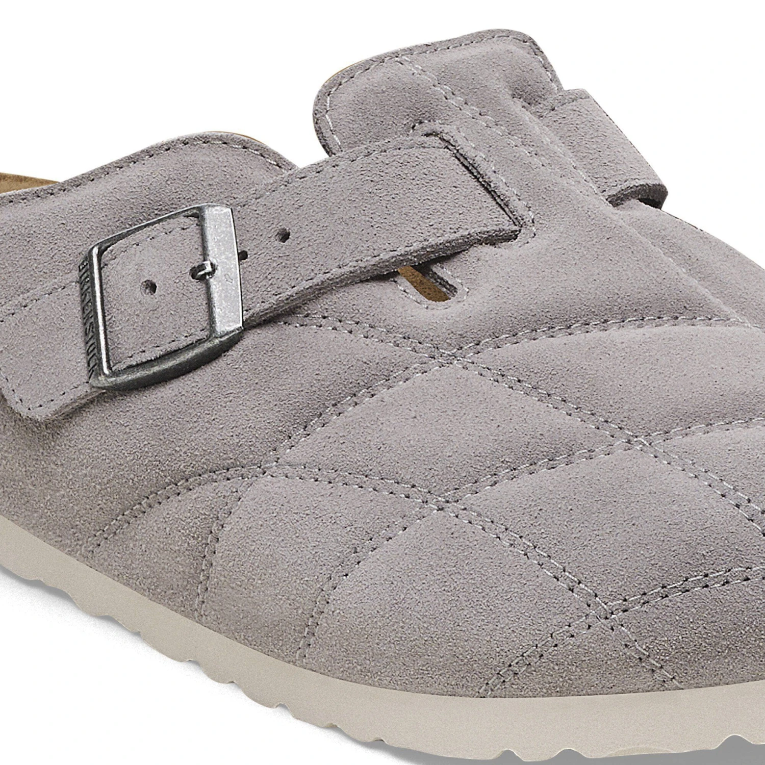 Birkenstock Boston Quilted Suede Leather Stone Coin 5 Birkenstock Boston Quilted Suede Leather Stone Coin - Image 5