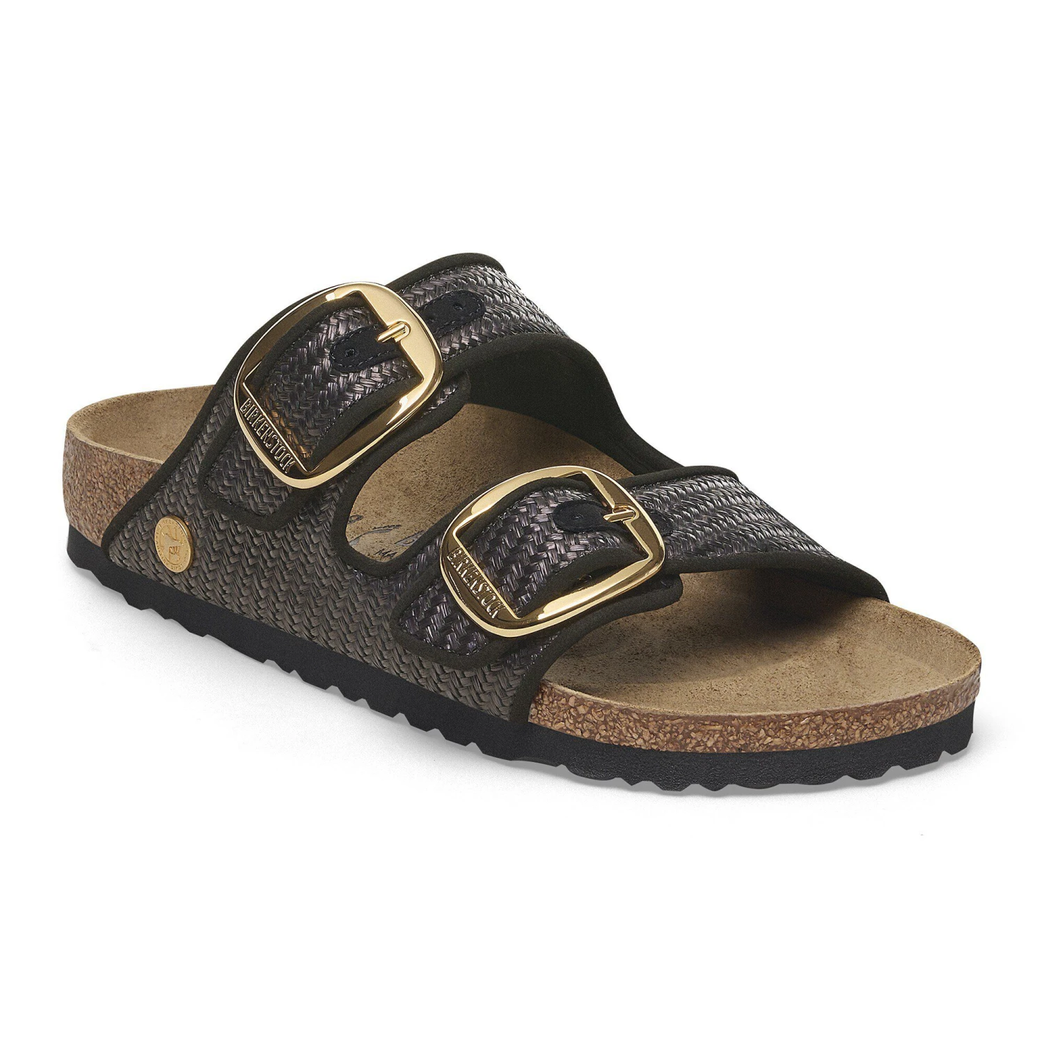 Birkenstock Arizona Big Buckle Textile Raffia Black 1 Birkenstock Arizona Big Buckle Textile Raffia Black