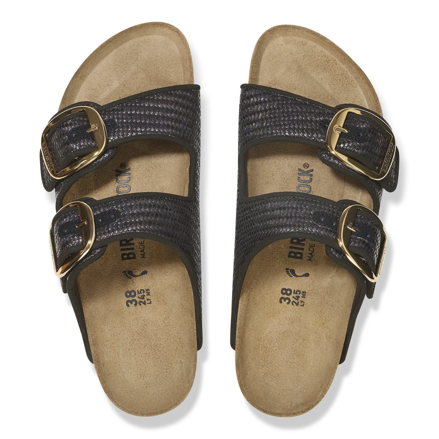 Birkenstock Arizona Big Buckle Textile Raffia Black 2 Birkenstock Arizona Big Buckle Textile Raffia Black - Image 2