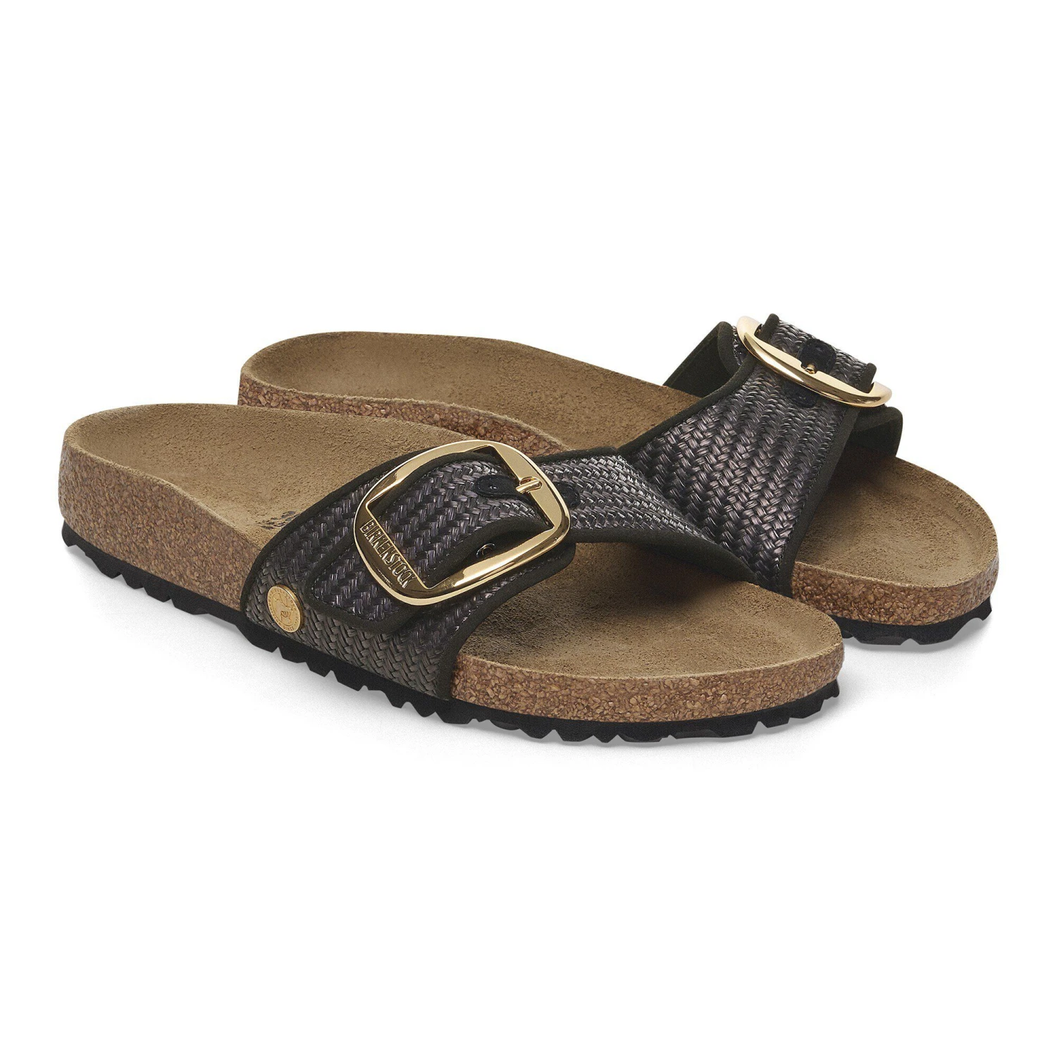 Birkenstock Madrid Big Buckle Raffia Textile Raffia Black 7 Birkenstock Madrid Big Buckle Raffia Textile Raffia Black - Image 7