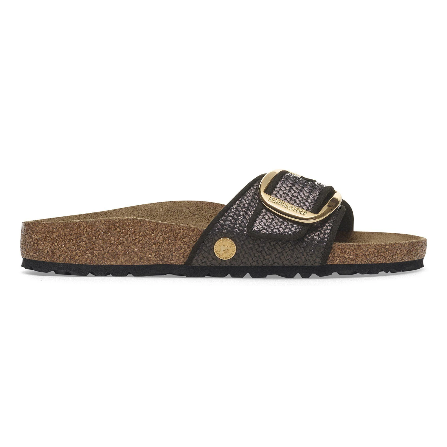 Birkenstock Madrid Big Buckle Raffia Textile Raffia Black 3 Birkenstock Madrid Big Buckle Raffia Textile Raffia Black - Image 3