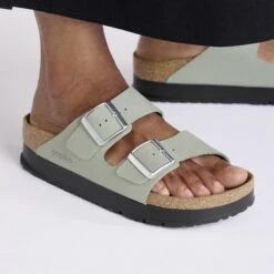 Arizona Flex Platform Nubuck Leather Pure Sage 12 Arizona Flex Platform Nubuck Leather Pure Sage -Birkenstock Sale Store 1029049 f closeup f