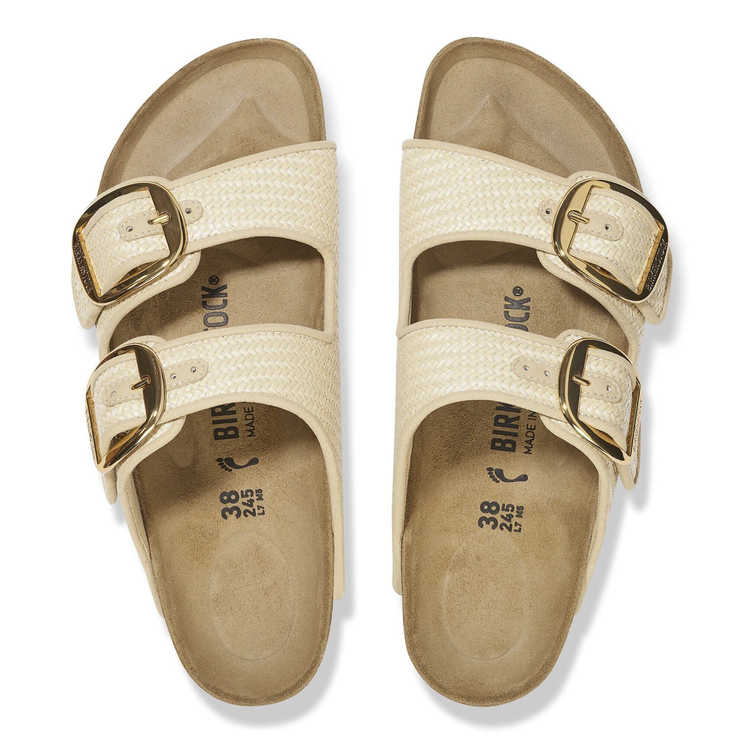 Birkenstock Arizona Big Buckle Textile Raffia Naturale 2 Birkenstock Arizona Big Buckle Textile Raffia Naturale - Image 2