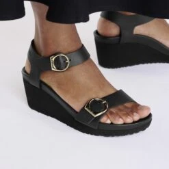 Soley Ring-Buckle Leather Black -Birkenstock Sale Store 1029091 f closeup f