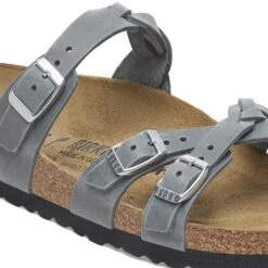 Birkenstock Franca Braided Oiled Leather Basalt Gray -Birkenstock Sale Store 1029098 detail 1