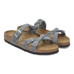 Birkenstock Franca Braided Oiled Leather Basalt Gray -Birkenstock Sale Store 1029098 pair