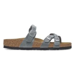 Birkenstock Franca Braided Oiled Leather Basalt Gray -Birkenstock Sale Store 1029098 side