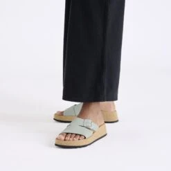 Almina Nubuck Leather Pure Sage -Birkenstock Sale Store 1029103 f look f