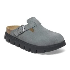 Boston Chunky Suede Leather Basalt Gray/ Black