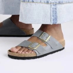 Birkenstock Arizona Oiled Leather Basalt Gray -Birkenstock Sale Store 1029197 f closeup f
