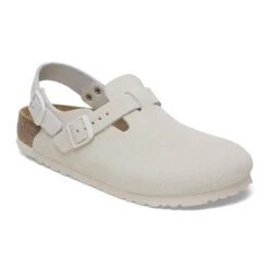 Birkenstock Tokio Suede Leather Antique White