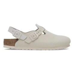 Birkenstock Tokio Suede Leather Antique White -Birkenstock Sale Store 1029198 side